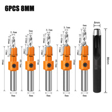 Load image into Gallery viewer, 2PCS/Set Countersink Router Bit with Punch 8/10MM Shank Woodworking Milling Cutter for Wood Face Mill