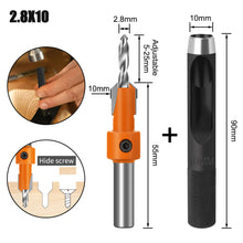 Load image into Gallery viewer, 2PCS/Set Countersink Router Bit with Punch 8/10MM Shank Woodworking Milling Cutter for Wood Face Mill