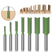 Load image into Gallery viewer, 1/7Pcs 6MM 1/4" Shank Flush Trim Router Bit Tungsten Carbide Single Double Flute Router Bit Wood Milling Cutter for Woodwork Tool