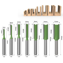 Load image into Gallery viewer, 1/7Pcs 6MM 1/4" Shank Flush Trim Router Bit Tungsten Carbide Single Double Flute Router Bit Wood Milling Cutter for Woodwork Tool