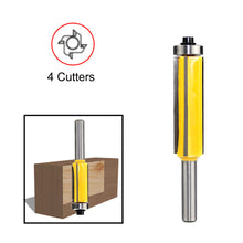 Load image into Gallery viewer, 1/3pc 8MM Shank Z4 Flush Trim Router Bit with 4 Blade Top & Bottom Bearing Bits Wood Milling Cutter for Woodwork Tool