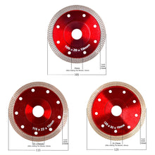 Load image into Gallery viewer, 105/115/125mm Turbo Diamond Saw Blade Porcelain Tile Ceramic Blades Granite Marble Dry/Wet Cutting Disc for Angle Grinder