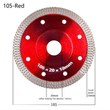 Load image into Gallery viewer, 105/115/125mm Turbo Diamond Saw Blade Porcelain Tile Ceramic Blades Granite Marble Dry/Wet Cutting Disc for Angle Grinder