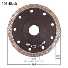 Load image into Gallery viewer, 105/115/125mm Turbo Diamond Saw Blade Porcelain Tile Ceramic Blades Granite Marble Dry/Wet Cutting Disc for Angle Grinder