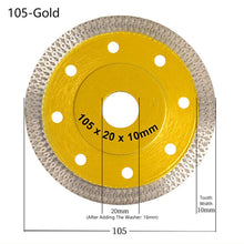 Load image into Gallery viewer, 105/115/125mm Turbo Diamond Saw Blade Porcelain Tile Ceramic Blades Granite Marble Dry/Wet Cutting Disc for Angle Grinder