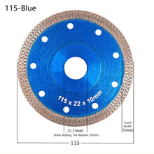Load image into Gallery viewer, 105/115/125mm Turbo Diamond Saw Blade Porcelain Tile Ceramic Blades Granite Marble Dry/Wet Cutting Disc for Angle Grinder