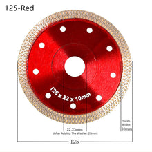 Load image into Gallery viewer, 105/115/125mm Turbo Diamond Saw Blade Porcelain Tile Ceramic Blades Granite Marble Dry/Wet Cutting Disc for Angle Grinder