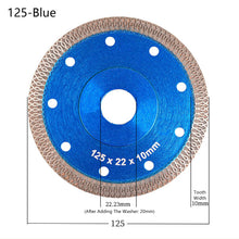 Load image into Gallery viewer, 105/115/125mm Turbo Diamond Saw Blade Porcelain Tile Ceramic Blades Granite Marble Dry/Wet Cutting Disc for Angle Grinder