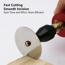 Load image into Gallery viewer, 6Pcs/set Stainless Steel Slice Metal Mini Circular Saw Blade Set Metal Cutting Disc with 1 Mandrel for Rotary Tool Wood Cutter 16 18 22 25 32mm