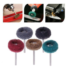 Load image into Gallery viewer, 10pcs Mini Drill Abrasive Brush Nylon Buffing Sanding Head Polishing Wheel with 3mm Shank for Rotary Tool Accessories Set Rust Remover