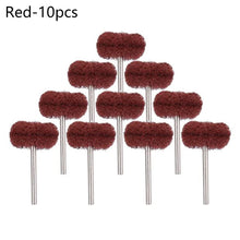 Load image into Gallery viewer, 10pcs Mini Drill Abrasive Brush Nylon Buffing Sanding Head Polishing Wheel with 3mm Shank for Rotary Tool Accessories Set Rust Remover