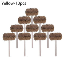 Load image into Gallery viewer, 10pcs Mini Drill Abrasive Brush Nylon Buffing Sanding Head Polishing Wheel with 3mm Shank for Rotary Tool Accessories Set Rust Remover
