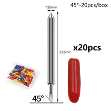 Load image into Gallery viewer, 20Pcs 30/45/60 Degrees Replacement Blades Set For Roland Cricut Plotter Blade Knife Cutter Blades For Power Tools Cutting Plotter