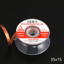Load image into Gallery viewer, 1/1.5/2.5/3/3.5mm Width 1.5M Length Desoldering Braid Welding Solder Remover Wick Wire Tin Sucker Cable Lead Cord Flux Repair Tool