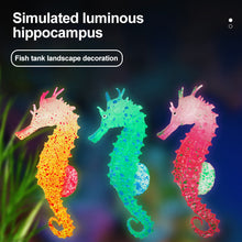 Load image into Gallery viewer, Silicone Artificial Luminous Glowing Effect Sea Horse Fish Tank Simulation Jellyfish Hippocampus Ornament Decoration Landscape