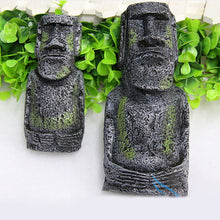 Load image into Gallery viewer, Easter Island Stone Statue Resin Ornament Fish Tank Aquarium Decoration Gnome Terrarium Reptile Tank Artificial Stone Home Decor