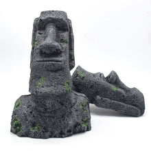 Load image into Gallery viewer, Easter Island Stone Statue Resin Ornament Fish Tank Aquarium Decoration Gnome Terrarium Reptile Tank Artificial Stone Home Decor