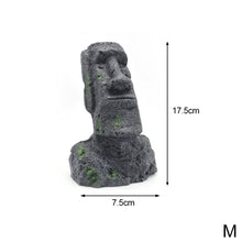 Load image into Gallery viewer, Easter Island Stone Statue Resin Ornament Fish Tank Aquarium Decoration Gnome Terrarium Reptile Tank Artificial Stone Home Decor