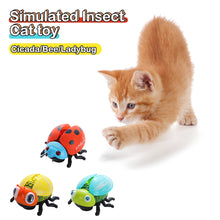 Load image into Gallery viewer, Simulated Cartoon Insect Cat Toy Parent-child Interaction Simulation Beetle Ladybug Bee with Light and Music Gift for Kids