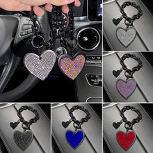 Load image into Gallery viewer, Diamond-encrusted Love Car Key Chain Pendant Microfiber Leather Keychain Bling Auto Styling Car Accessories