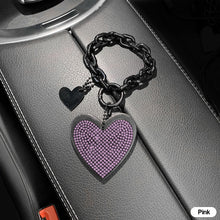 Load image into Gallery viewer, Diamond-encrusted Love Car Key Chain Pendant Microfiber Leather Keychain Bling Auto Styling Car Accessories