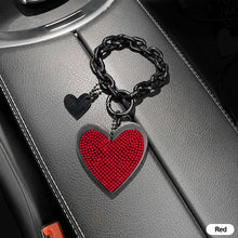 Load image into Gallery viewer, Diamond-encrusted Love Car Key Chain Pendant Microfiber Leather Keychain Bling Auto Styling Car Accessories