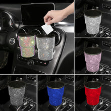 Load image into Gallery viewer, Crystal Car Trash Bin Garbage Dust Case Car Storage Box Trash Can Car Decor Bling Car Accessories Interior Vehicle for Woman