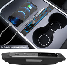 Load image into Gallery viewer, 27W Quick Charger LED Intelligent Docking Station USB/PD Shunt Hub Decoration Car Accessories For Tesla 2021-2022 Model 3 Model Y