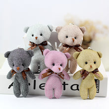 Load image into Gallery viewer, 1pc 12CM Teddy Bear Plush Toy with Ribbon Bow Siamese Bears Toys Key Chain Pendant Gifts for Children Kids Toy Wedding Gifts