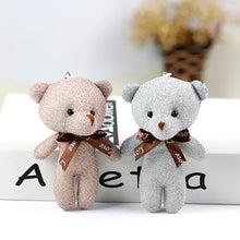 Load image into Gallery viewer, 1pc 12CM Teddy Bear Plush Toy with Ribbon Bow Siamese Bears Toys Key Chain Pendant Gifts for Children Kids Toy Wedding Gifts