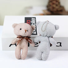 Load image into Gallery viewer, 1pc 12CM Teddy Bear Plush Toy with Ribbon Bow Siamese Bears Toys Key Chain Pendant Gifts for Children Kids Toy Wedding Gifts