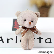 Load image into Gallery viewer, 1pc 12CM Teddy Bear Plush Toy with Ribbon Bow Siamese Bears Toys Key Chain Pendant Gifts for Children Kids Toy Wedding Gifts