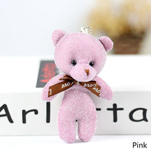 Load image into Gallery viewer, 1pc 12CM Teddy Bear Plush Toy with Ribbon Bow Siamese Bears Toys Key Chain Pendant Gifts for Children Kids Toy Wedding Gifts