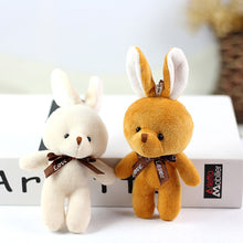 Load image into Gallery viewer, 1pc 16CM Plush Toy Rabbit with Ribbon Bow Siamese Rabbits Toys Key Chain Pendant Gifts for Children Kids Toy Wedding Gifts