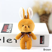 Load image into Gallery viewer, 1pc 16CM Plush Toy Rabbit with Ribbon Bow Siamese Rabbits Toys Key Chain Pendant Gifts for Children Kids Toy Wedding Gifts