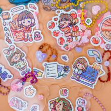 Load image into Gallery viewer, Cute Guka Sticker DIY Keychain Transparent Decoration Pendant Keychain Badge Kawaii Stationery Accessories