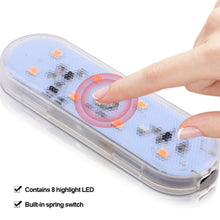 Load image into Gallery viewer, 8LED Car Interior Ambient Mood Light Touch Roof Wireless LED Interior Lighting Reading Ceiling Decoration Magnets Car Lighting