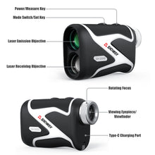 Load image into Gallery viewer, Outdoor Golf Rangefinder with 6X Magnification Support USB Charging Distance Speed Angle Measurement Meter