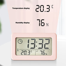 Load image into Gallery viewer, Large LCD Digital Thermometer Hygrometer Clock Indoor Temperature Sensor Humidity Meter Thermometer Gauge Bedside Clock