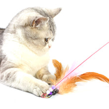 Load image into Gallery viewer, Cat Interactive Toy Funny Feather Teaser Wand Toy with Bell Cat Stick Toy for Kitten Playing Teaser Wand Toy Cat Supplies