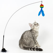 Load image into Gallery viewer, Cat Interactive Toy Funny Feather Ball Teaser Wand Toy with Bell Cat Stick Toy for Kitten Playing Teaser Wand Toy Cat Supplies