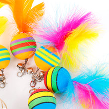 Load image into Gallery viewer, Cat Interactive Toy Funny Feather Ball Teaser Wand Toy with Bell Cat Stick Toy for Kitten Playing Teaser Wand Toy Cat Supplies