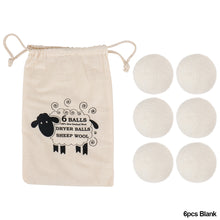 Load image into Gallery viewer, 6pcs 7cm Reusable Wool Dryer Balls Set with Storage Bag Fleece Dry Ball Natural Fabric Softener Reduce Wrinkles Laundry Washing Machine Accessories