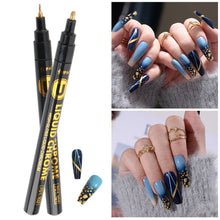 Load image into Gallery viewer, Gold Hand-painted Graffiti DIY Waterproof Acrylic Mark Nail Polish Pen Nail Art Creative Gold Fashion Manicure Pen