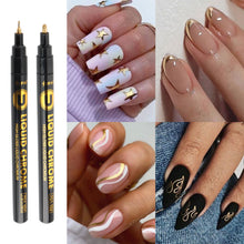 Load image into Gallery viewer, Gold Hand-painted Graffiti DIY Waterproof Acrylic Mark Nail Polish Pen Nail Art Creative Gold Fashion Manicure Pen