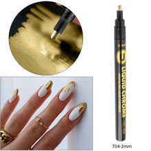 Load image into Gallery viewer, Gold Hand-painted Graffiti DIY Waterproof Acrylic Mark Nail Polish Pen Nail Art Creative Gold Fashion Manicure Pen