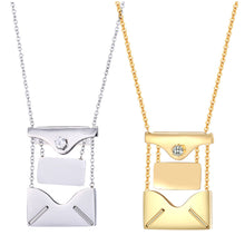 Load image into Gallery viewer, Valentine's Day Gift Custom Couple Necklace Envelope Love Letter Necklace Alloy Lettering Women Pendant Creative Design Gift