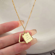 Load image into Gallery viewer, Vintage Photo Frame Engraved Letter Necklace Valentine's Day Couple Necklace Alloy Lettering Women Pendant Creative Gift Accessories