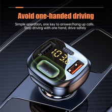 Load image into Gallery viewer, Car Bluetooth 5.1 FM Transmitter Dual USB QC3.0 Fast Charger Wireless Handsfree Audio Receiver MP3 Player Car Kit