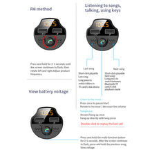 Load image into Gallery viewer, Car Bluetooth FM Transmitter MP3 Music U Disk Player Multifunction Handsfree Audio Receiver Dual USB Charger Car Kit Accessories
